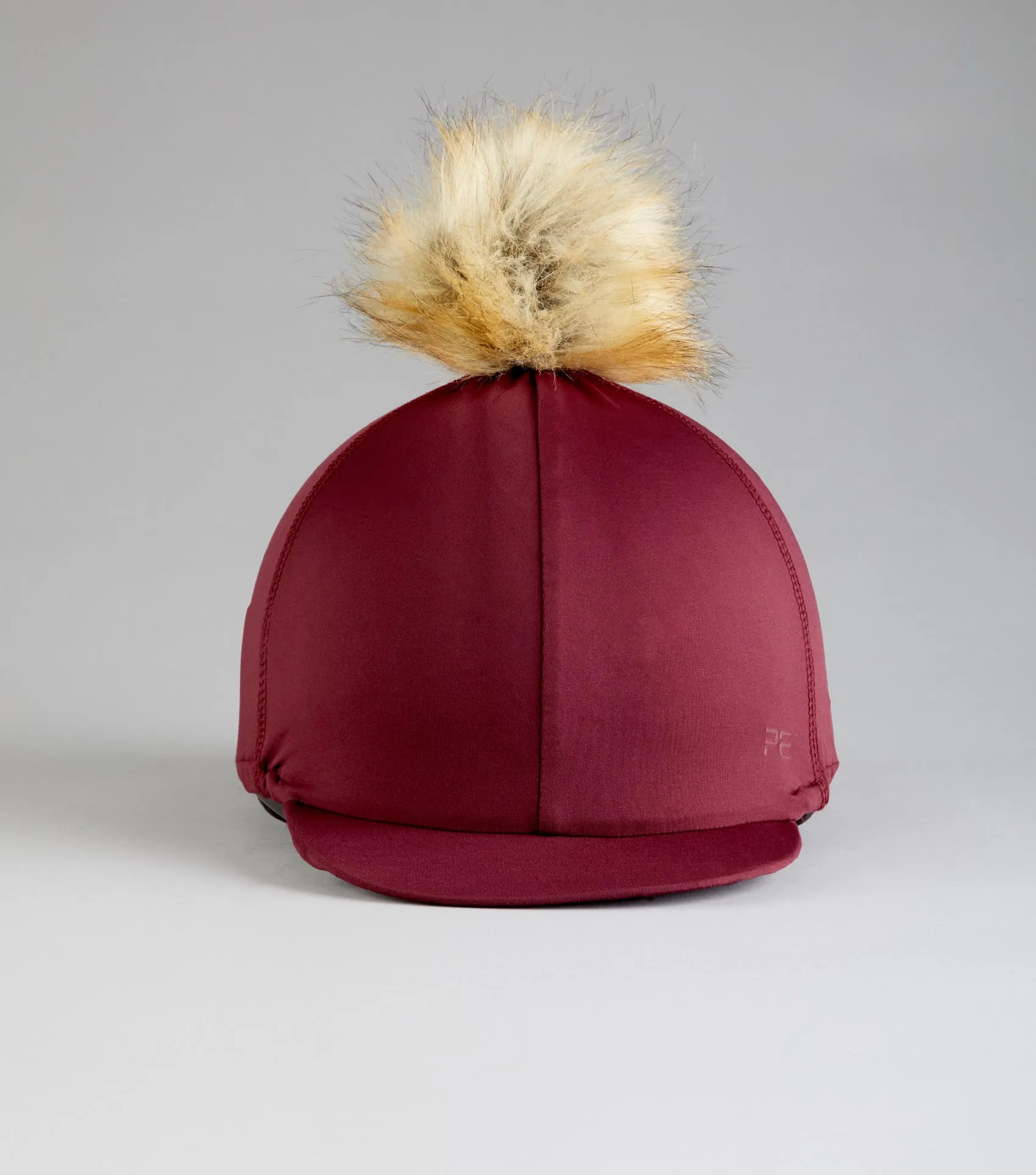 Jersey Hat Silk with Faux Fur Pom Pom Wine