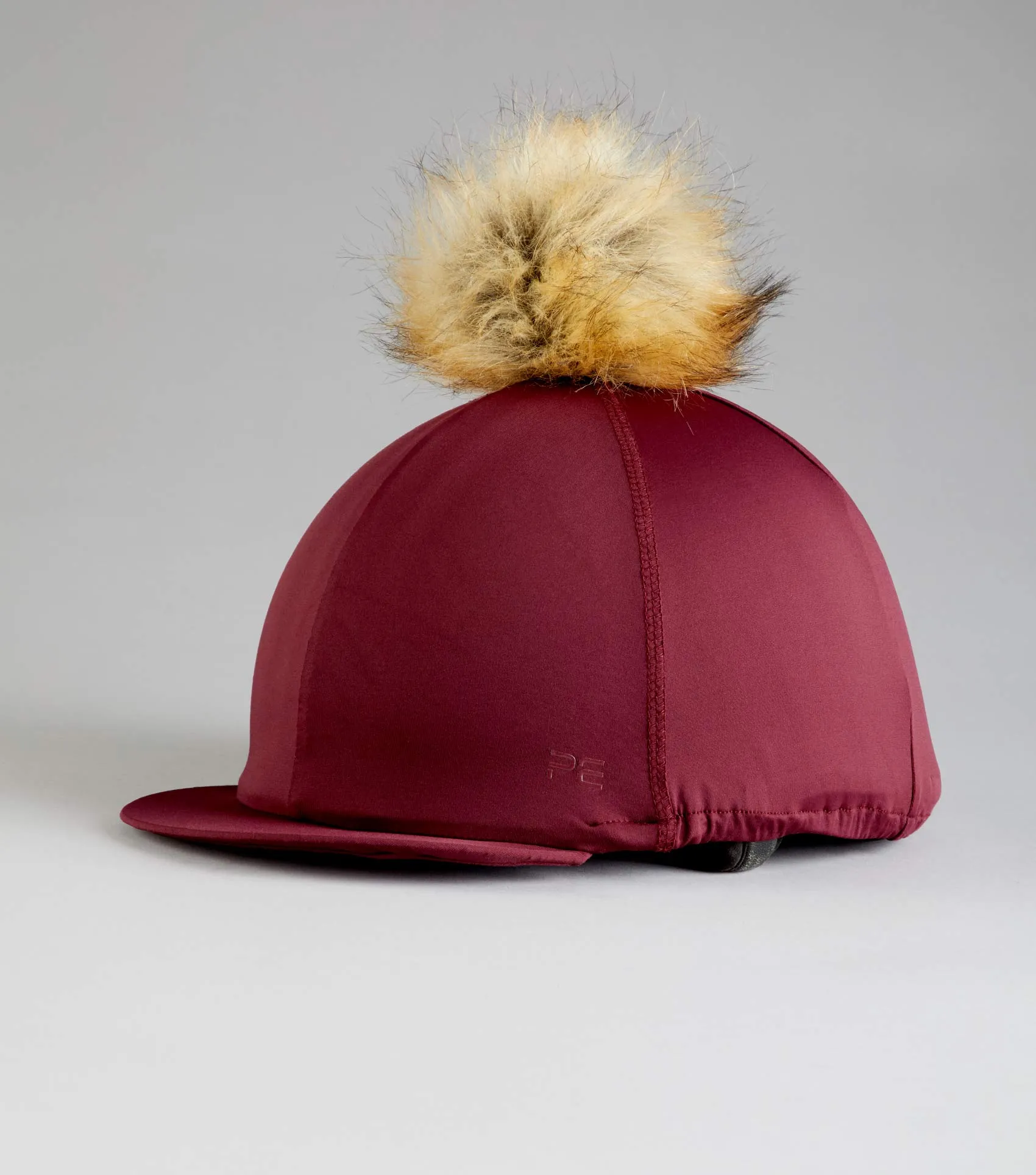 Jersey Hat Silk with Faux Fur Pom Pom Wine