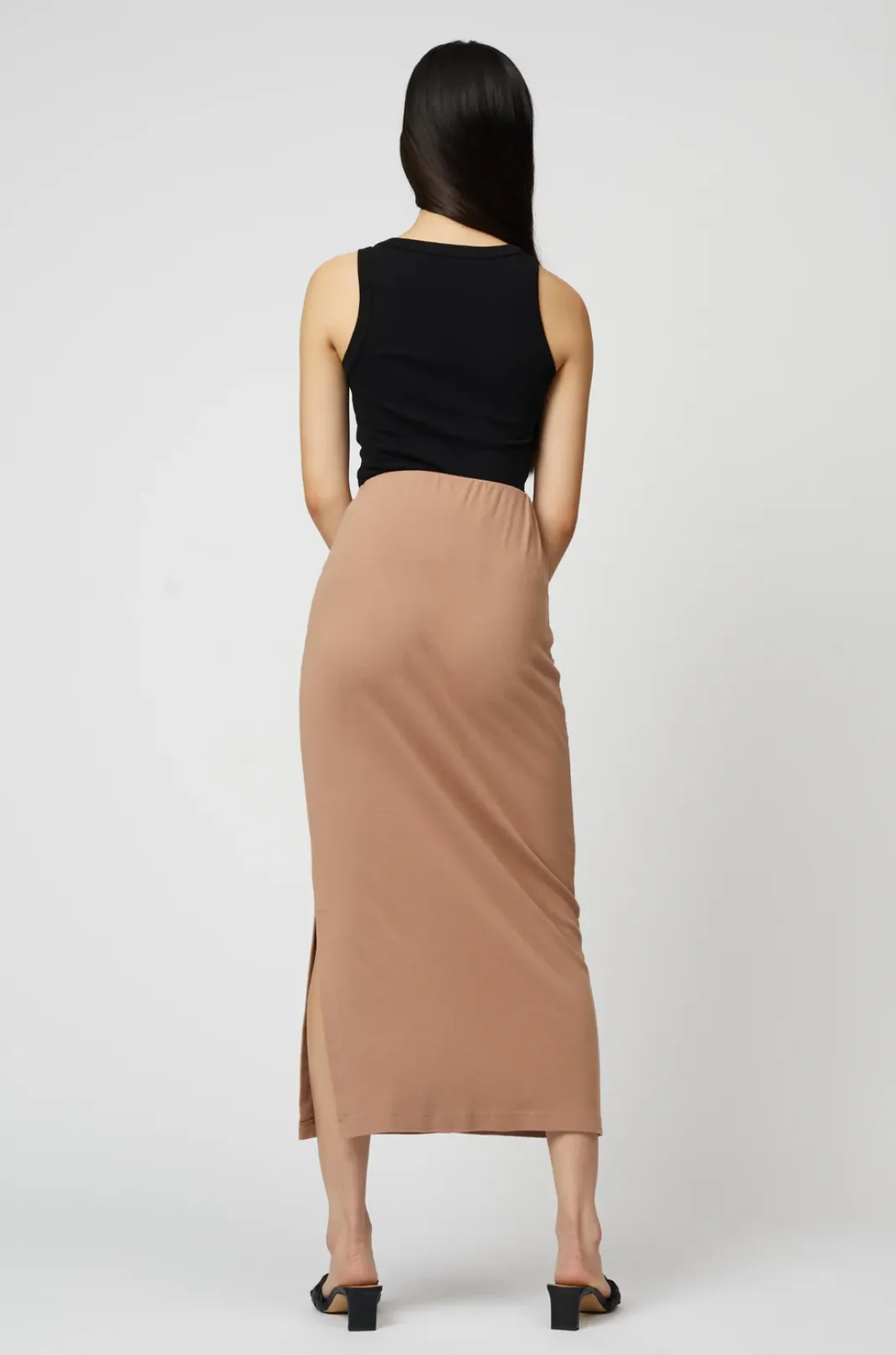 Jersey Midi Skirt, Sandy Mauve