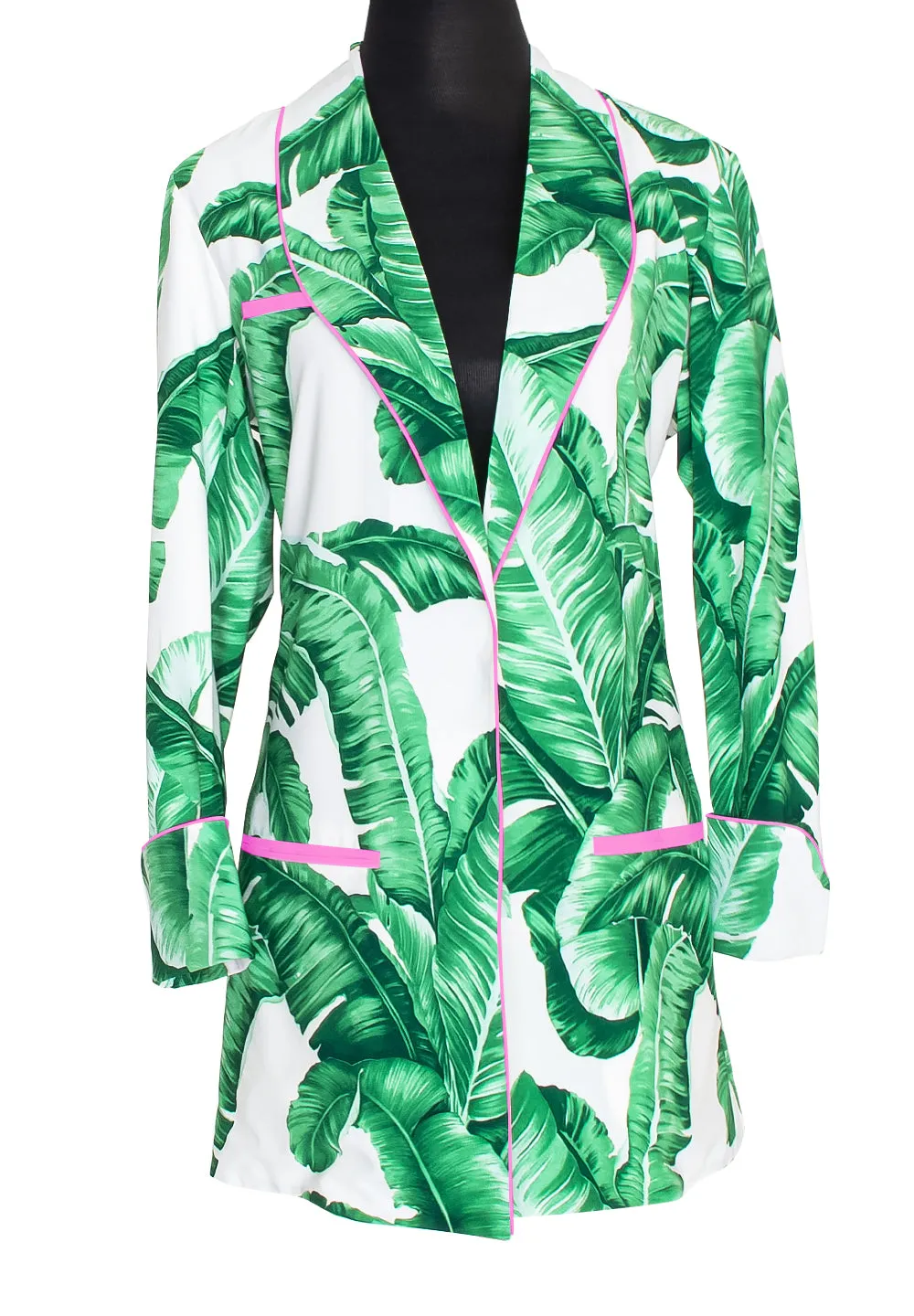 Jungle - Green Palm Blazer (Neon Pink)