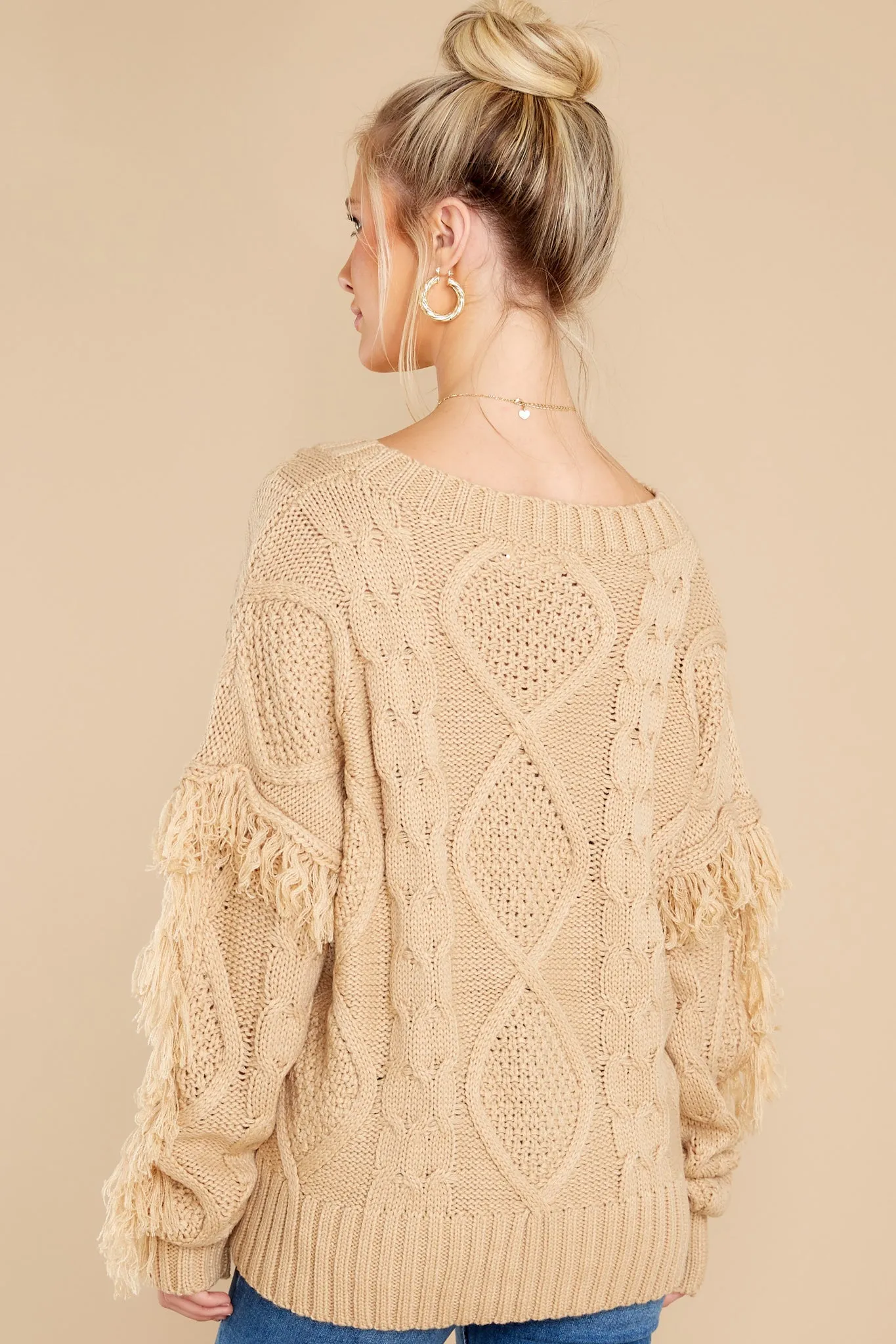 Keep Them Coming Taupe Sweater