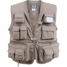 Khaki - Fishing and Travel Vest 17 Pockets