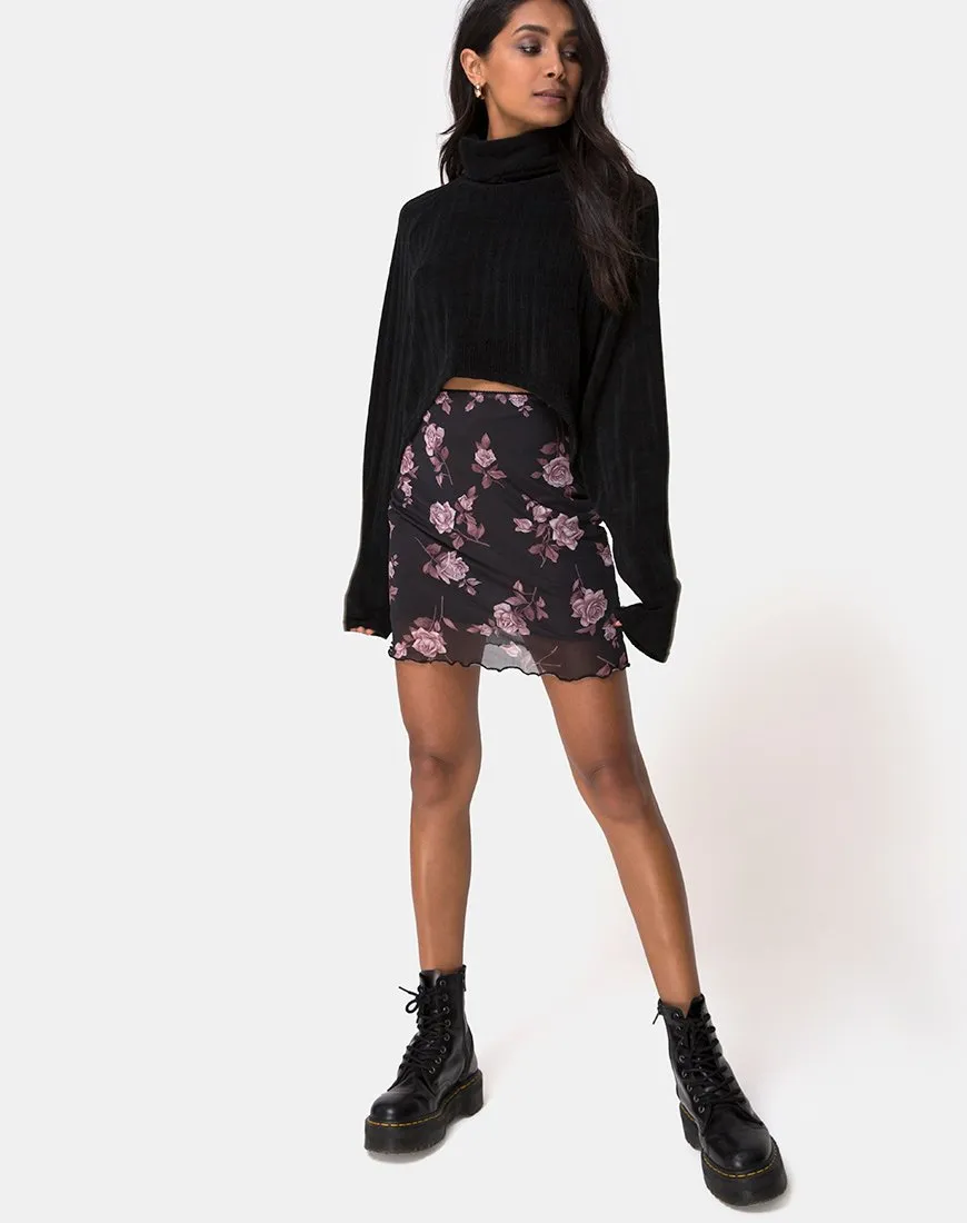 Kinnie Mini Skirt in Dusky Rose