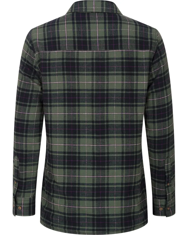 Ladies Tartan Shacket overshirt, grøn/blå/vinrød