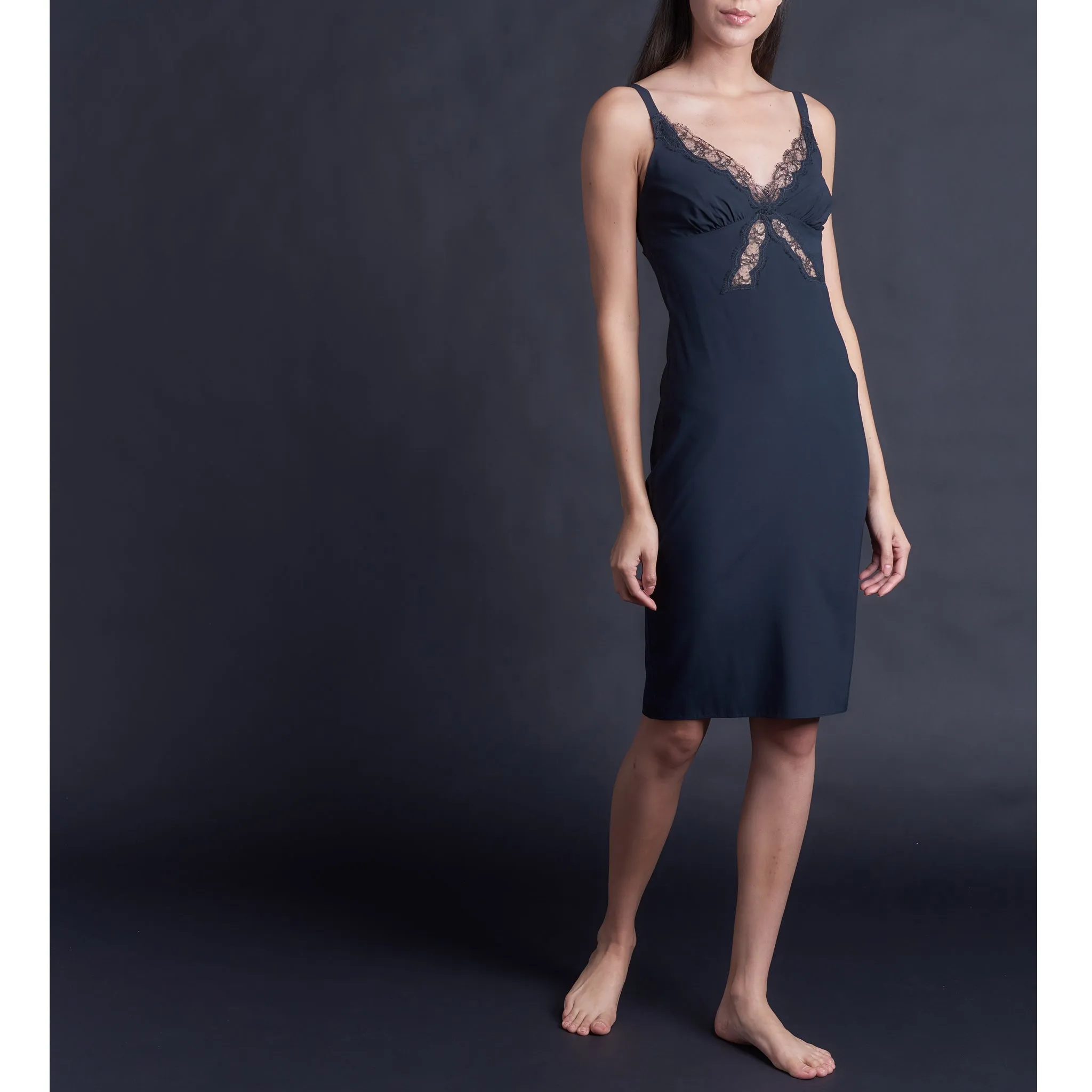 Laetitia Slip in Sapphire Stretch Silk Charmeuse