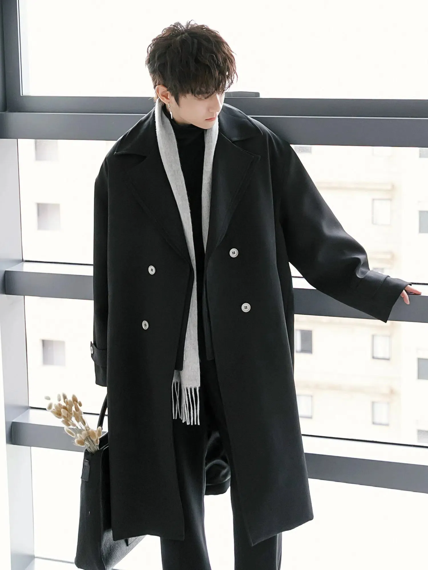 Lapel Double-breasted Trench Coat