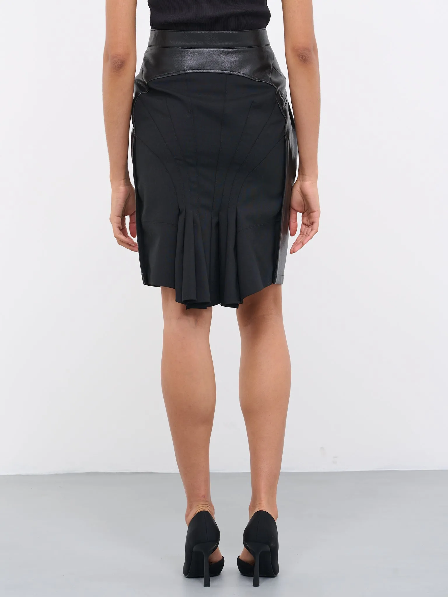 Leather Pencil Skirt (JK-S018-051-BLACK-BLACK)