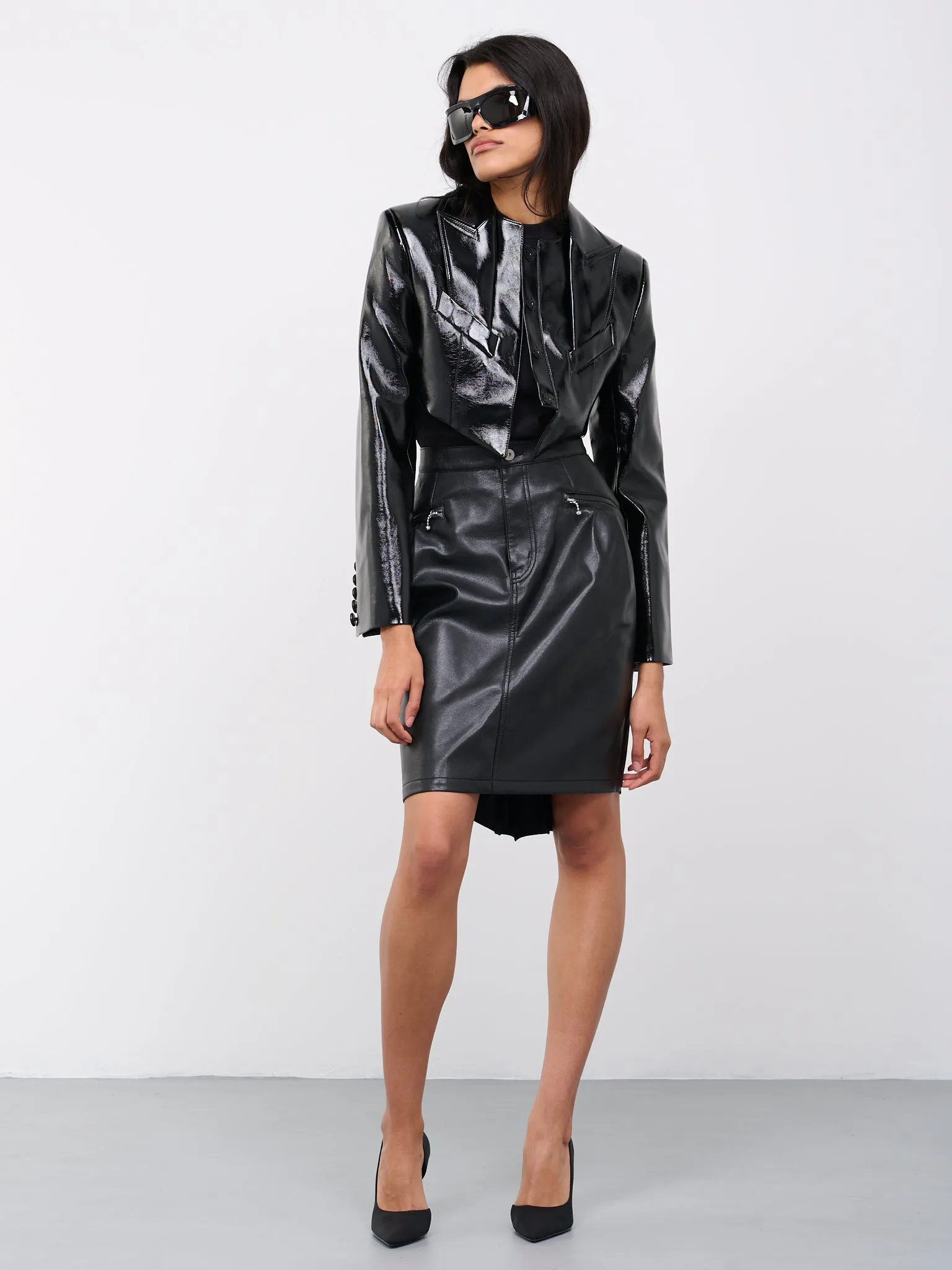 Leather Pencil Skirt (JK-S018-051-BLACK-BLACK)