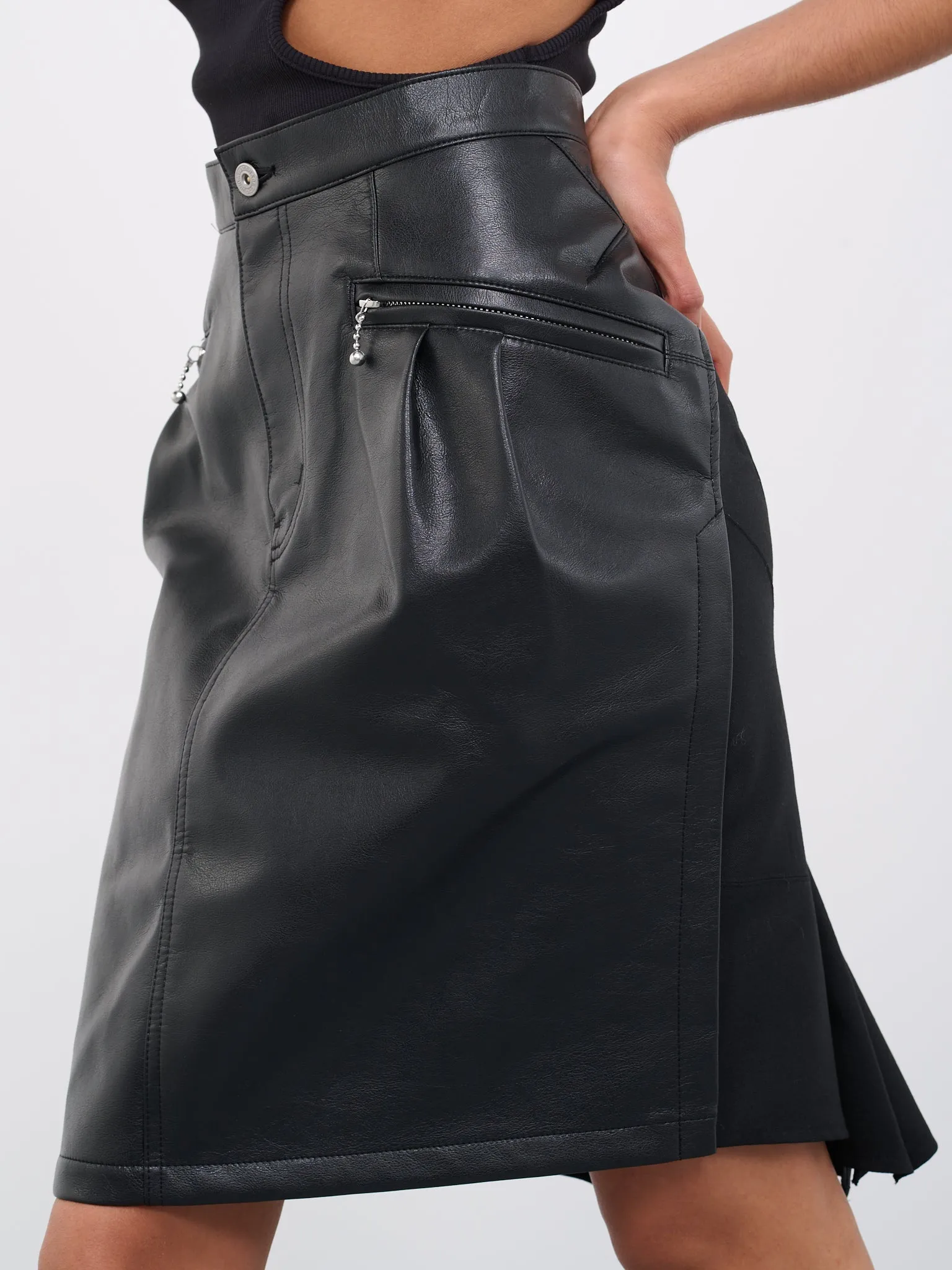 Leather Pencil Skirt (JK-S018-051-BLACK-BLACK)