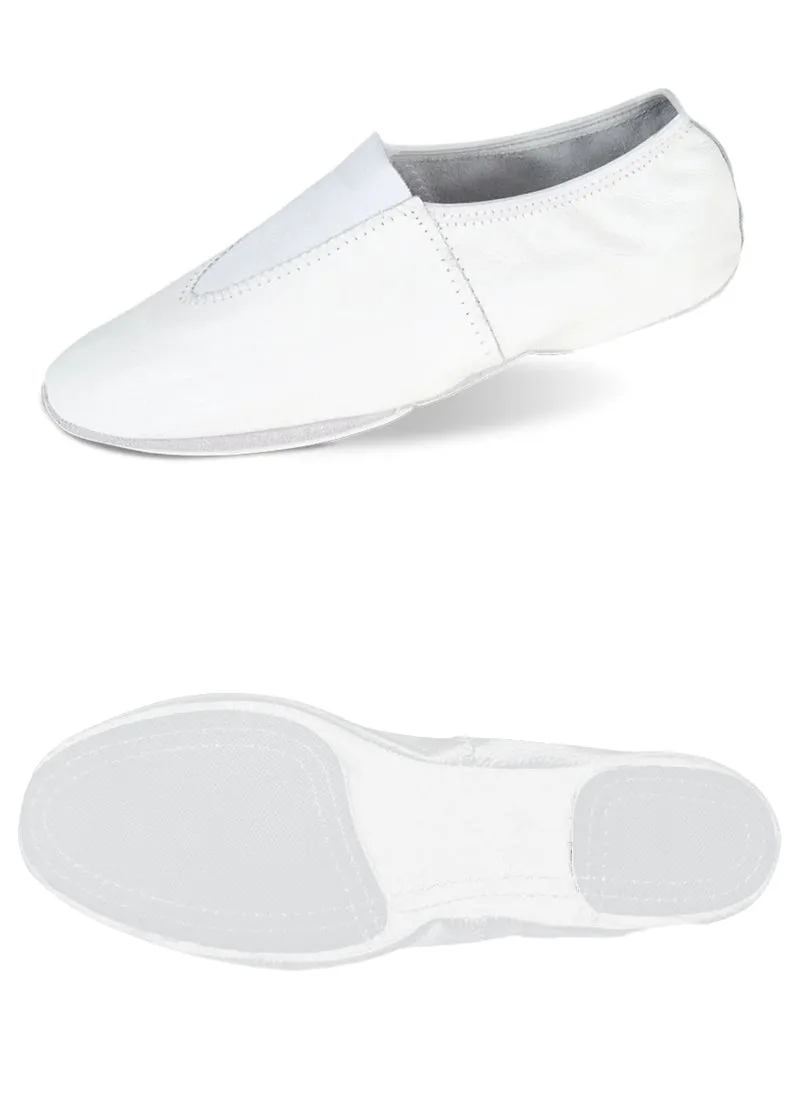 Leather Slip-On Youth Gymnastics Shoe (White)