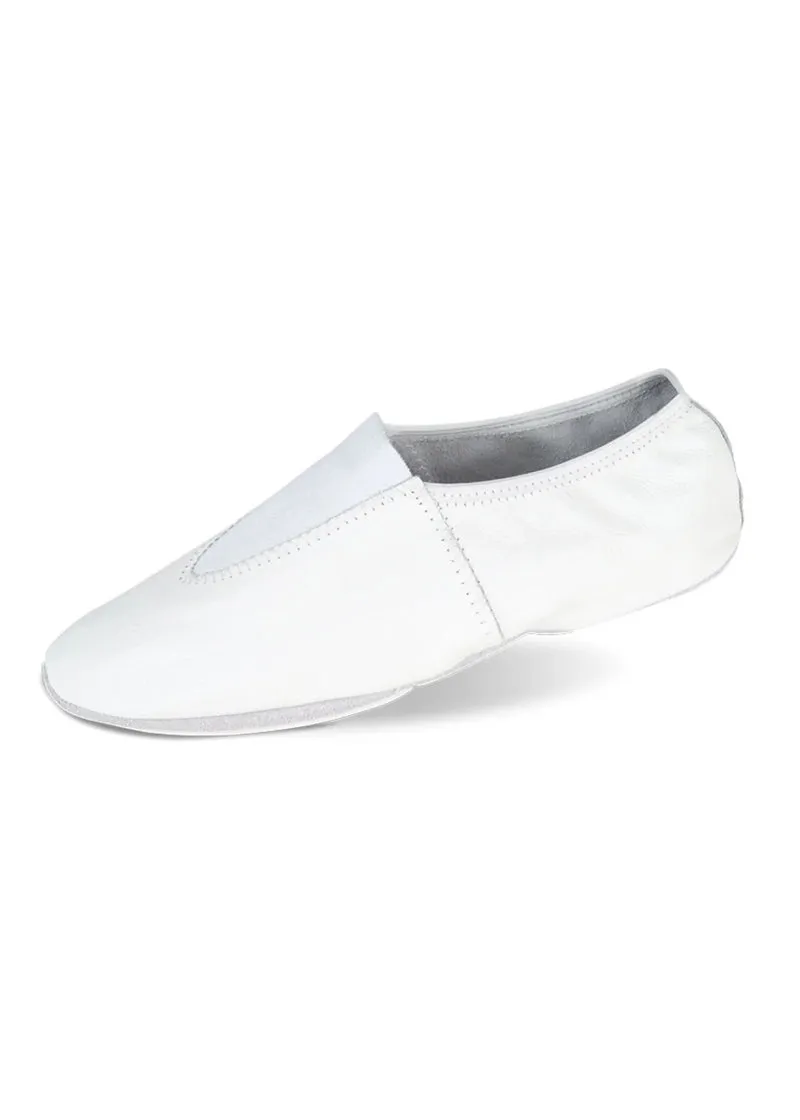 Leather Slip-On Youth Gymnastics Shoe (White)