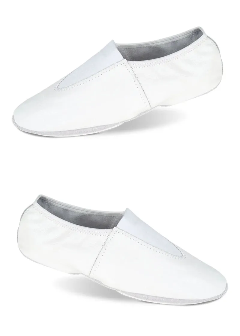 Leather Slip-On Youth Gymnastics Shoe (White)