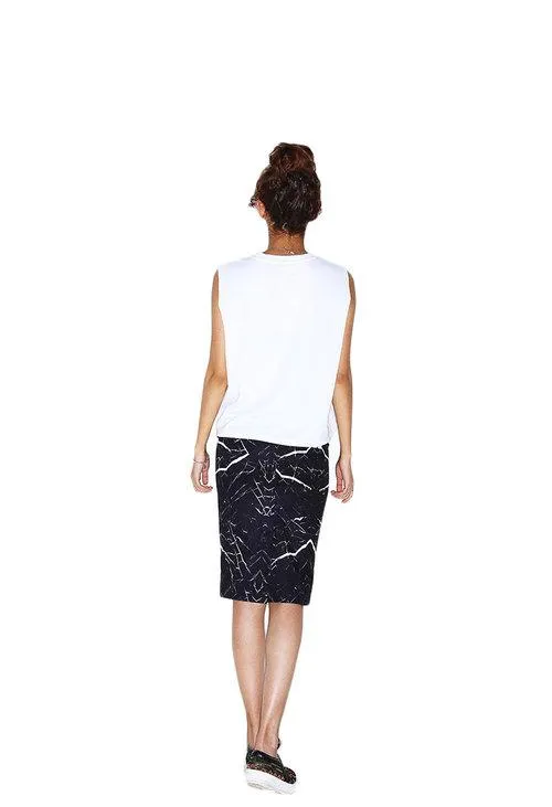 Limited edition one of a kind designer unique baroque print pencil cocktail skirt- Eloisa