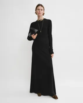 LONG-SLEEVE JERSEY DRESS / BLACK