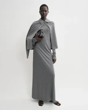 LONG-SLEEVE JERSEY DRESS / GREY MELANGE