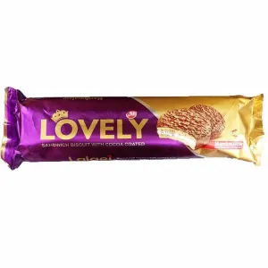 LOVELY SANDWICH BISCUIT WITH COCOA COATED