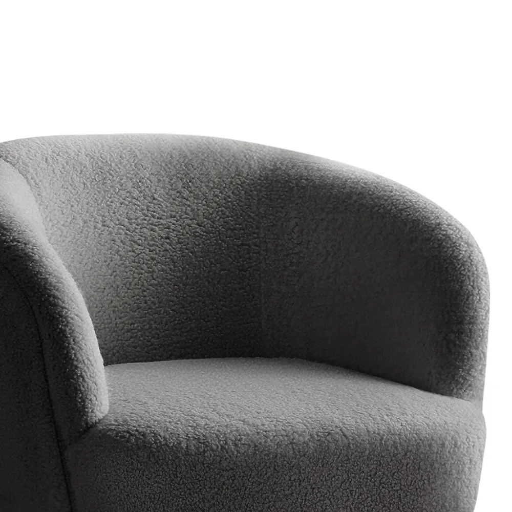 Luxurious Sherpa Boucle Armchair with Steel Legs - Artiss