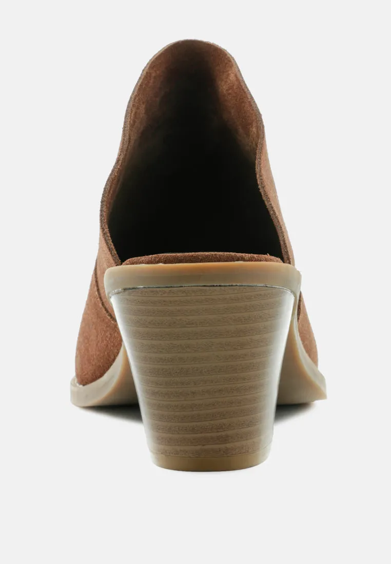 MAE Brown Classic Mules Heels