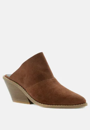 MAE Brown Classic Mules Heels