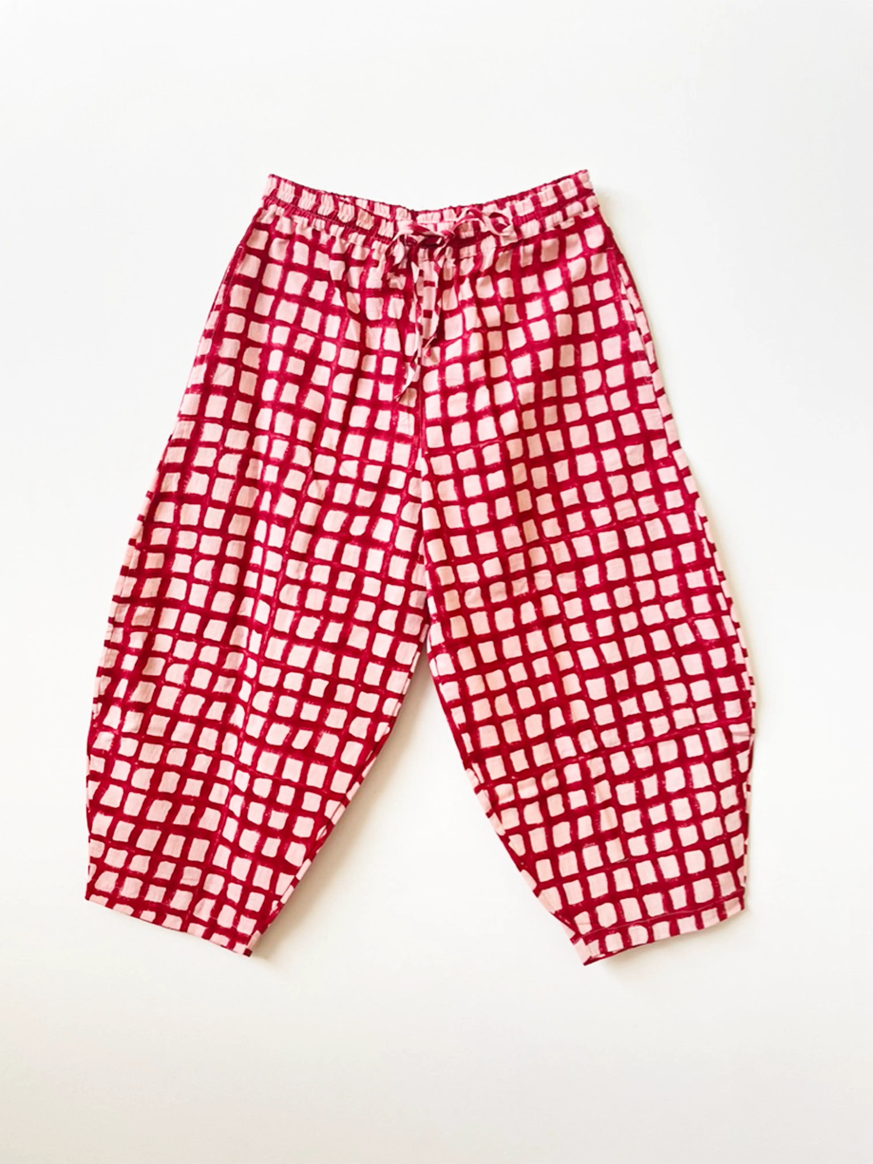 Marius Pant Madder and Pink Check Uni-Size (S-XL)