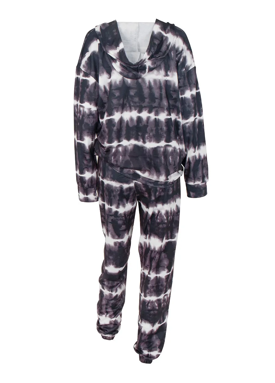 MECALA Women's Tie Dye Pajama Sets Long Sleeve Hoodie Sweatshirt with Long Pants