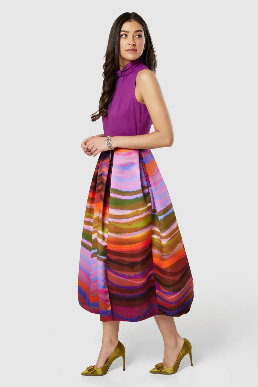 Megan Full Skirt Dress (Purple)