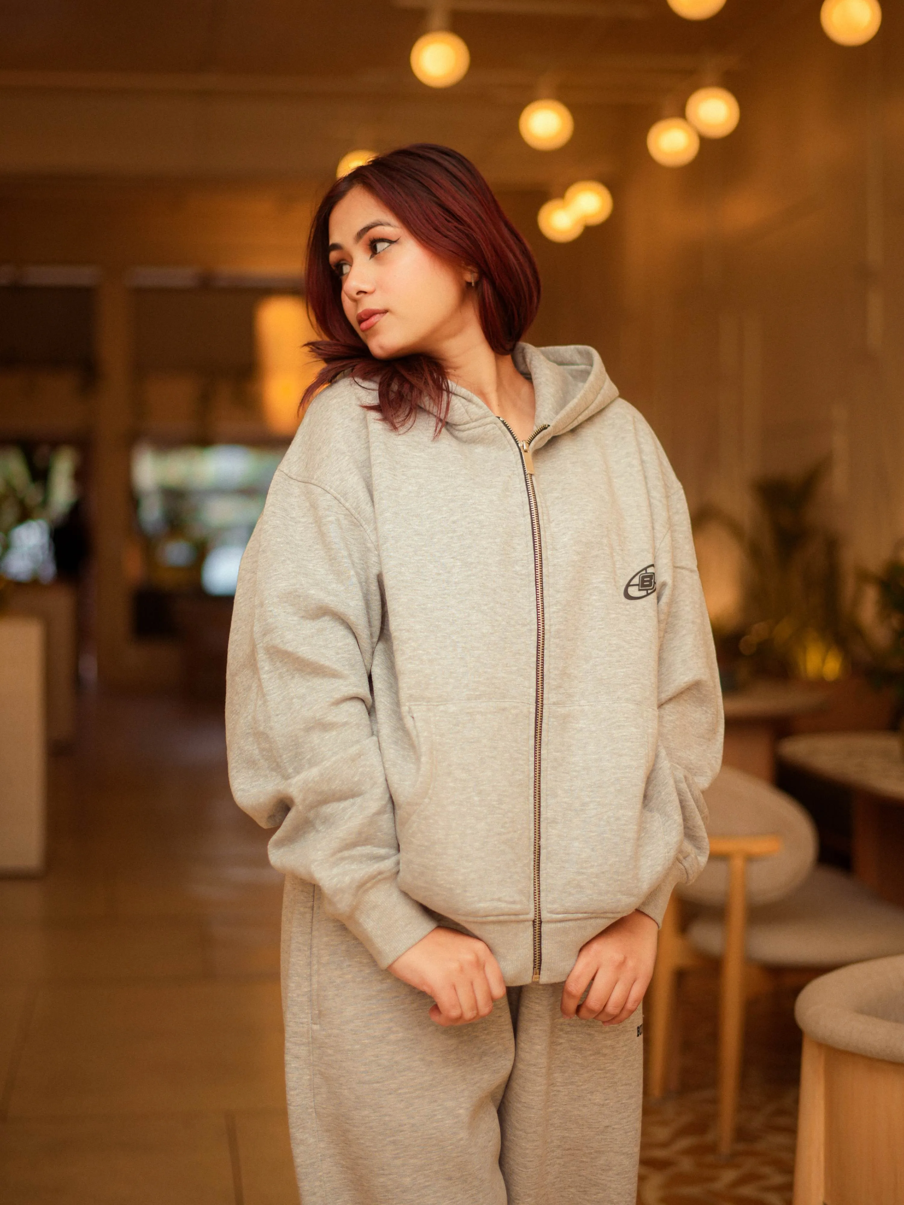 Melbourne Heavyweight Oversized Zip-Through Hoodie Jacket For Men and Women