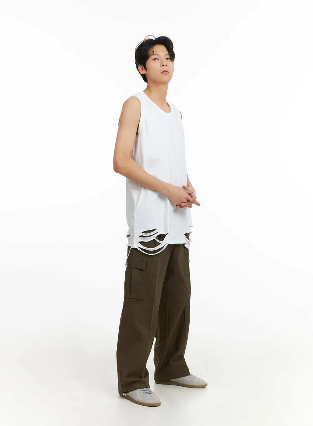 Men's Cut-Out Sleeveless Top IA402