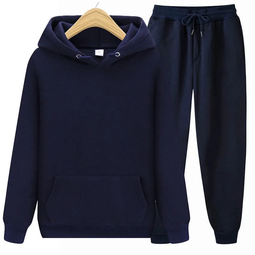 Men's Ladies Hoodies Pants Autumn Hooded Sweatshirt Sweatpants Fashion Slim Fit Hip Hop Pullover Hoodie Set