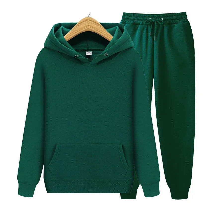 Men's Ladies Hoodies Pants Autumn Hooded Sweatshirt Sweatpants Fashion Slim Fit Hip Hop Pullover Hoodie Set