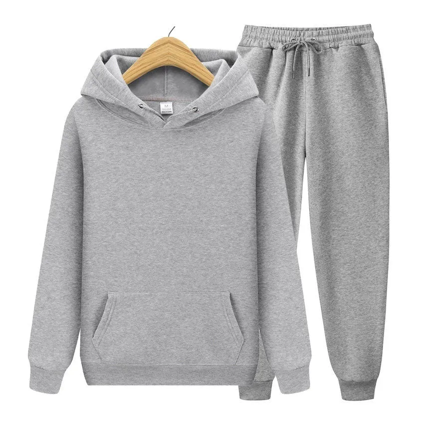 Men's Ladies Hoodies Pants Autumn Hooded Sweatshirt Sweatpants Fashion Slim Fit Hip Hop Pullover Hoodie Set