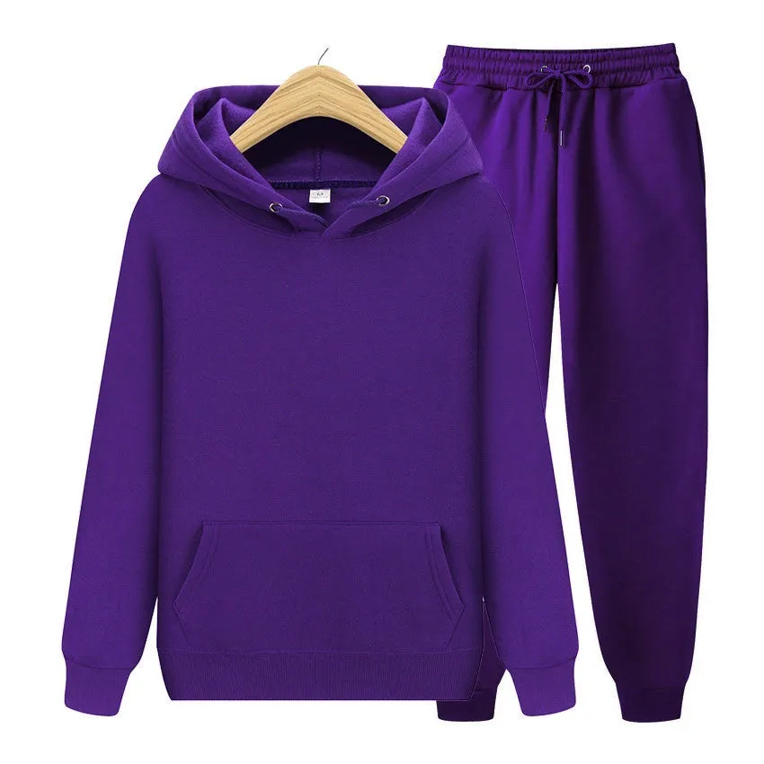 Men's Ladies Hoodies Pants Autumn Hooded Sweatshirt Sweatpants Fashion Slim Fit Hip Hop Pullover Hoodie Set