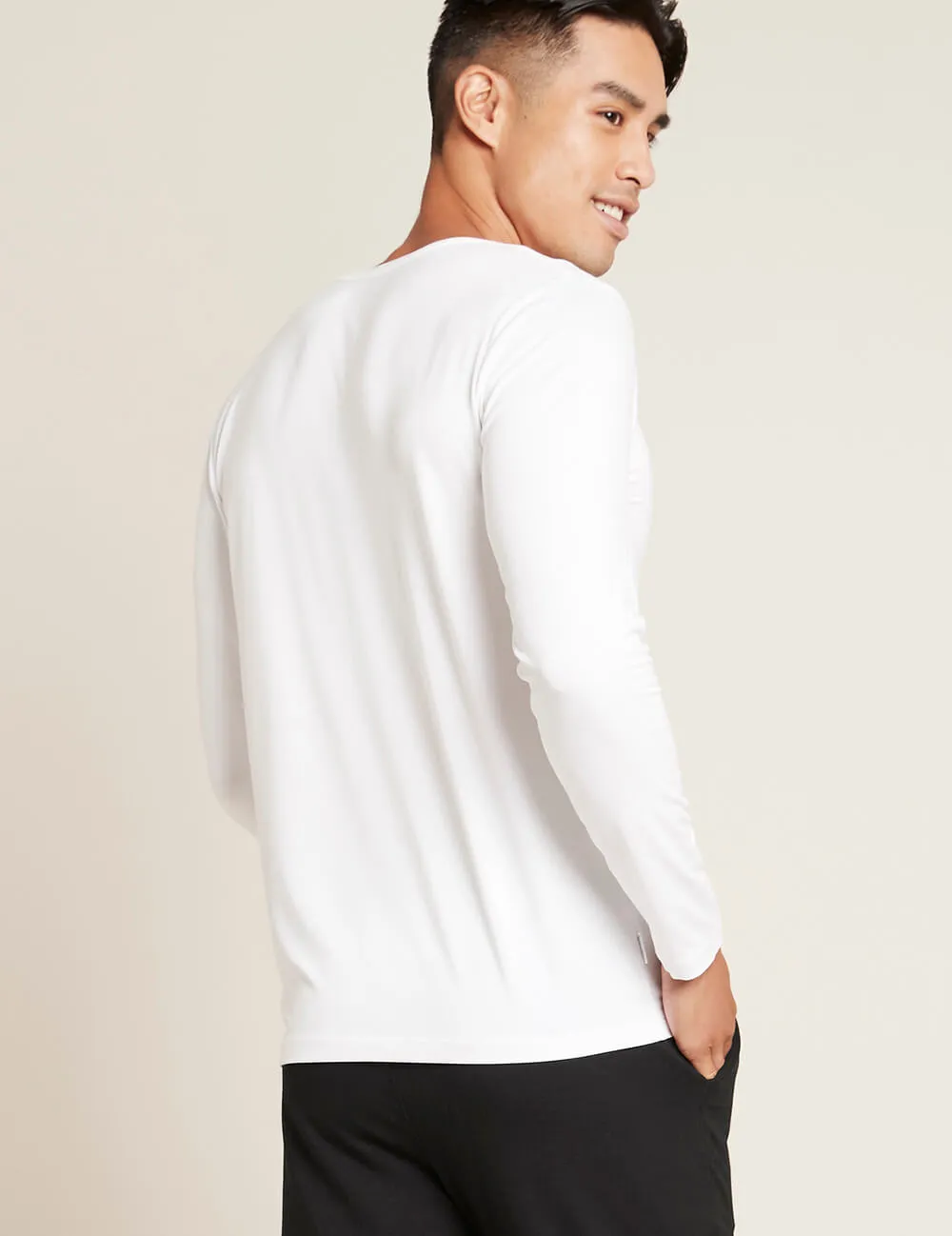 Men's Long Sleeve Crew Neck T-Shirt - White