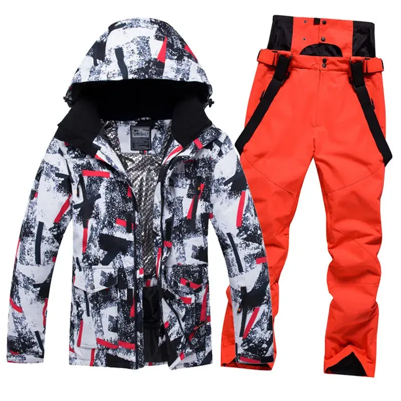 Men's Ski Suits Waterproof Winter Snowsuit