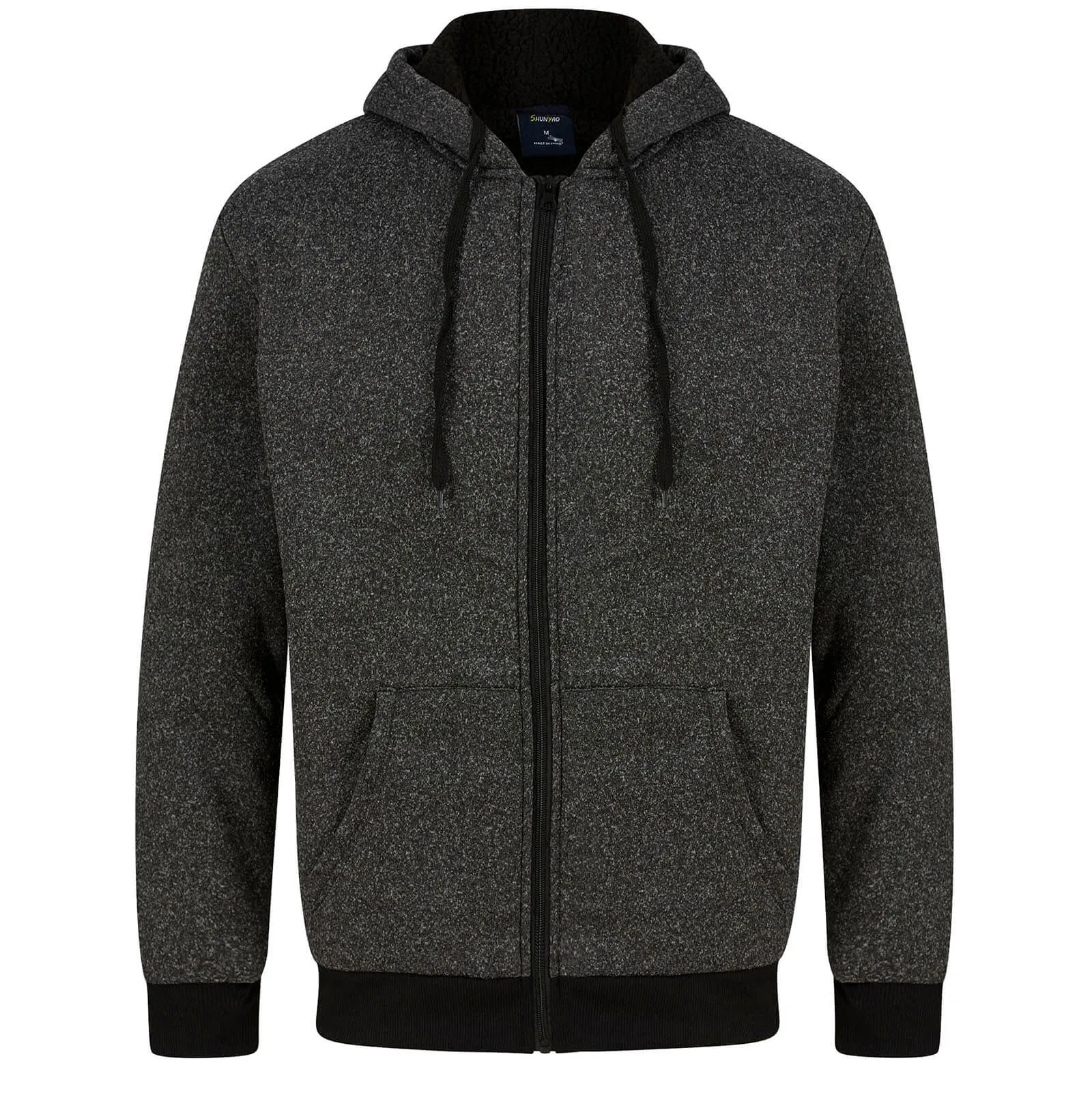 Mens Thick Fleece Lined Hoodie Full Zip Casual Jacket