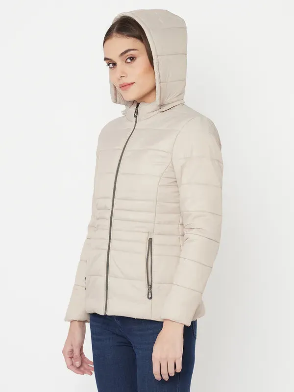 Mettle Women Brown Full Sleeve Parka Jacket