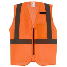 Milwaukee ANSI Type R/Class 2 Reflective Mesh/One Pocket Safety Vest High Visibility Orange L/XL