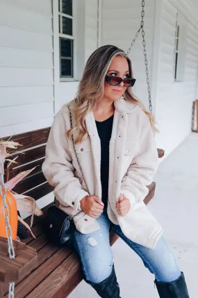 Minnesota Mix Sherpa and Faux Suede Shacket - Beige