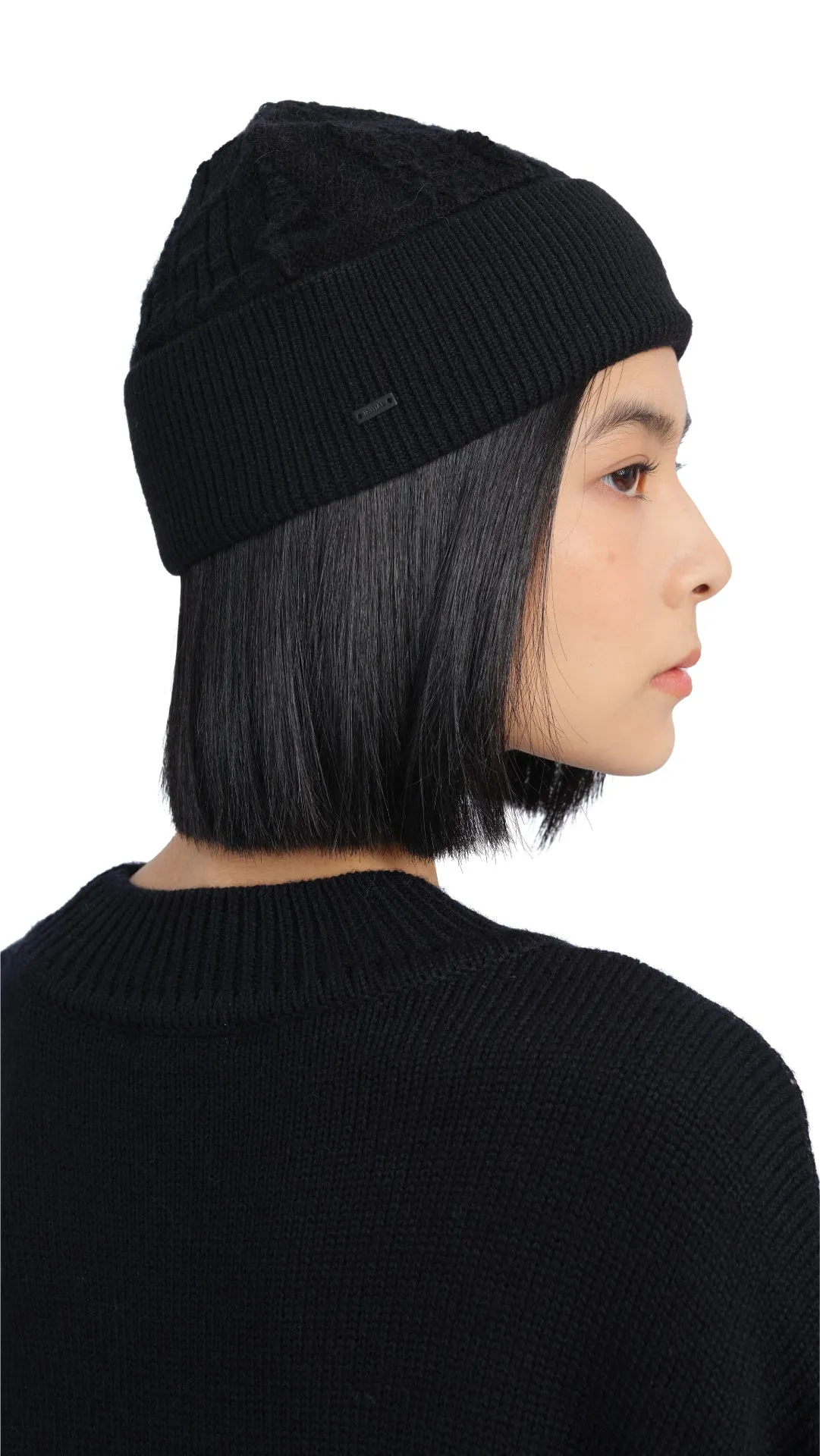 Multi-Yarn Patterned Knit Beanie