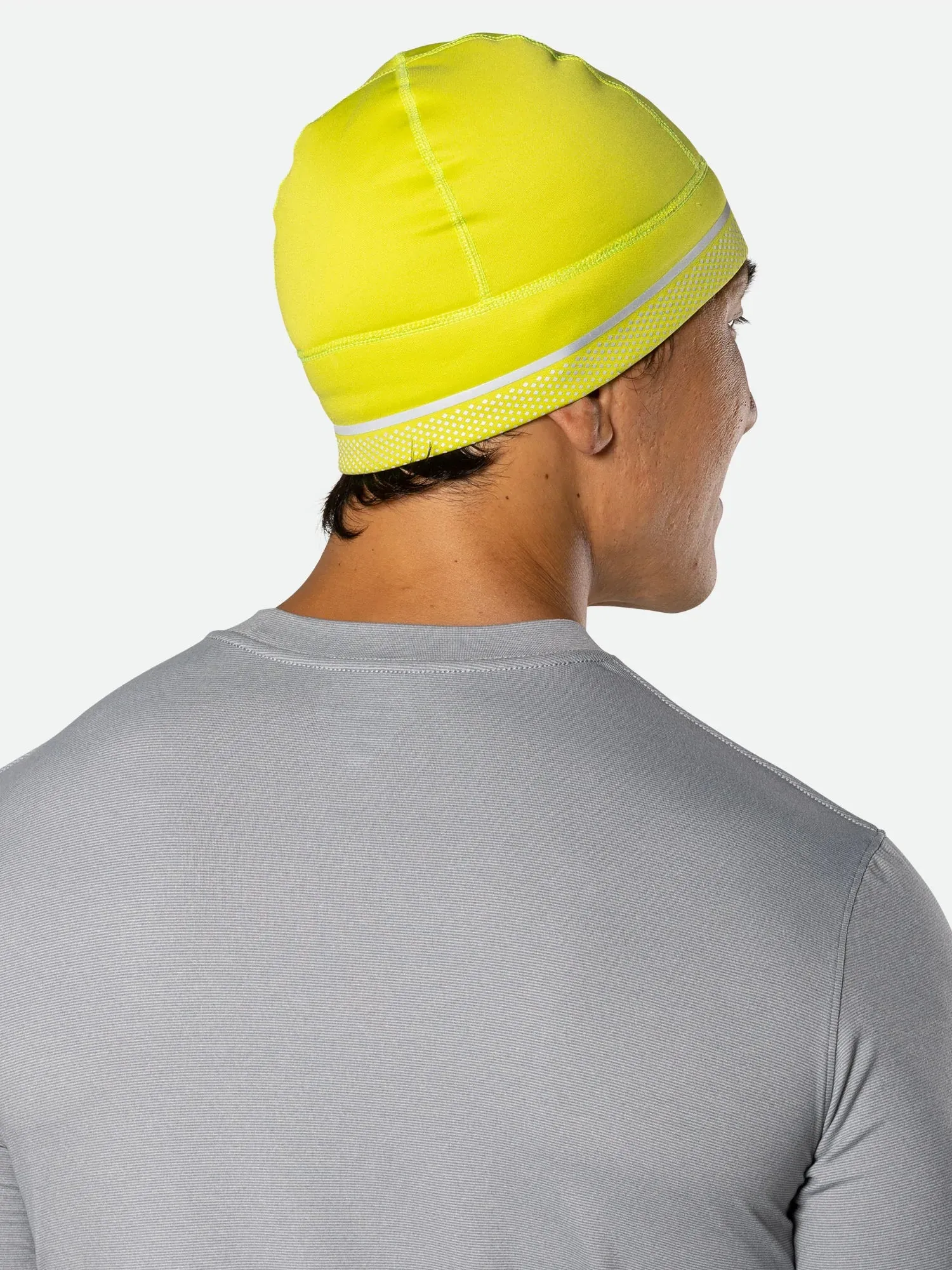 Nathan | HyperNight Reflective Beanie | Hi Vis Yellow/Geo Print