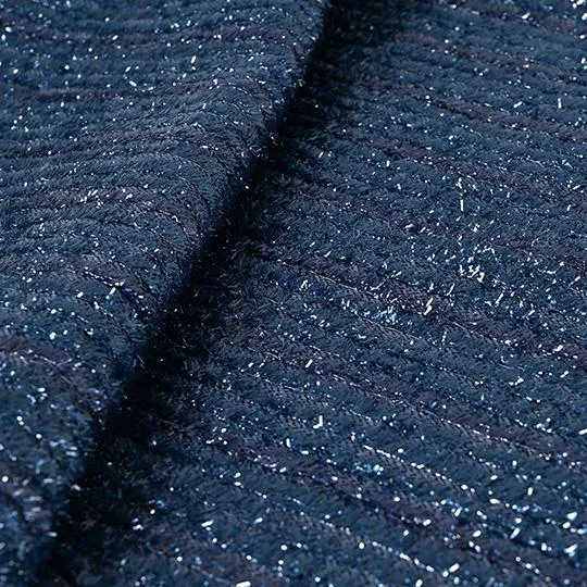 Navy Fancy Tweed Fabric 1521