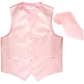 New Men's Formal Tuxedo Vest Waistcoat_Necktie solid wedding prom pink