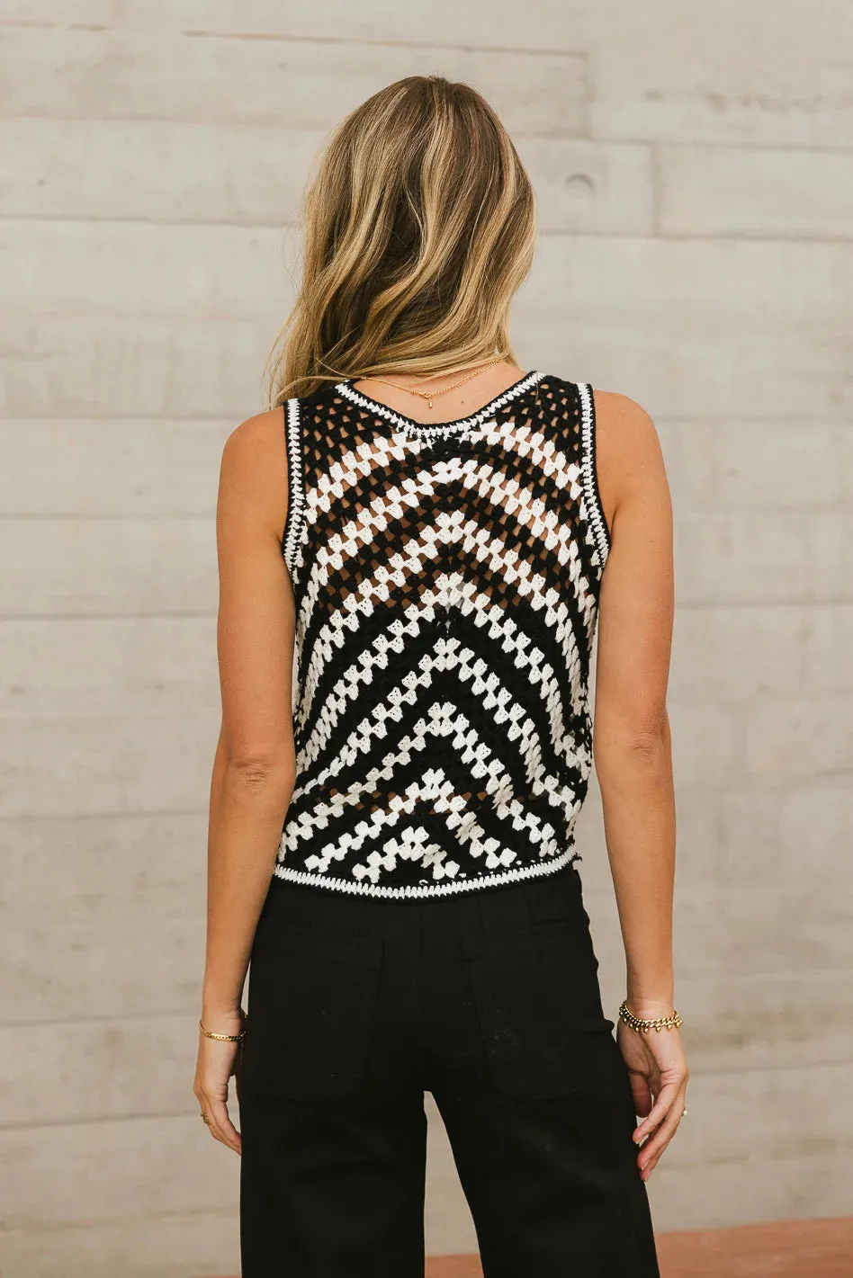 Nori Crocheted Sweater Vest - FINAL SALE