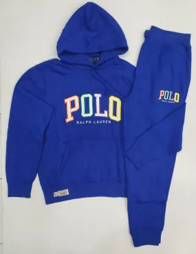 Nwt Polo Ralph Lauren Royal Pullover Color Spellout Hoodie with Matching Joggers