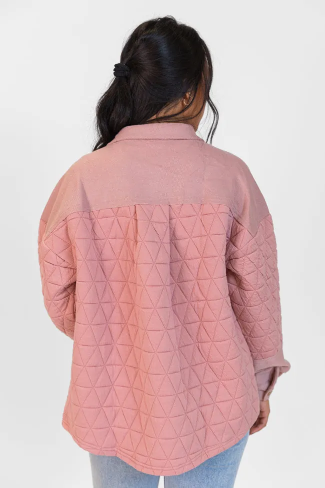 Off Season Blush Quilted Oversized Shacket FINAL SALE