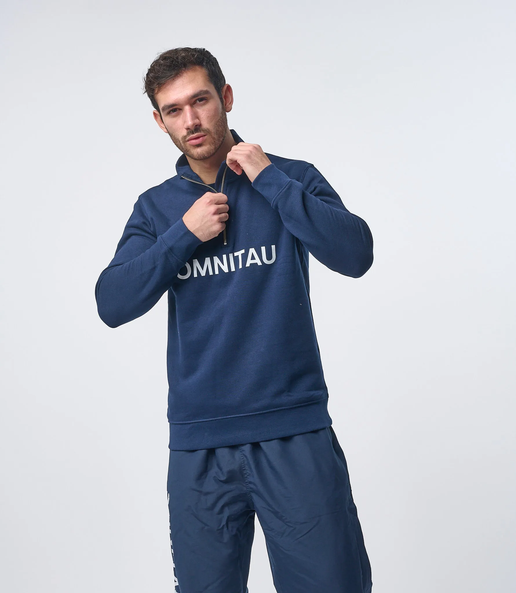 Omnitau Men's OmniX Organic Cotton Omni 1/4 Zip Mid Layer Fleece - French Navy