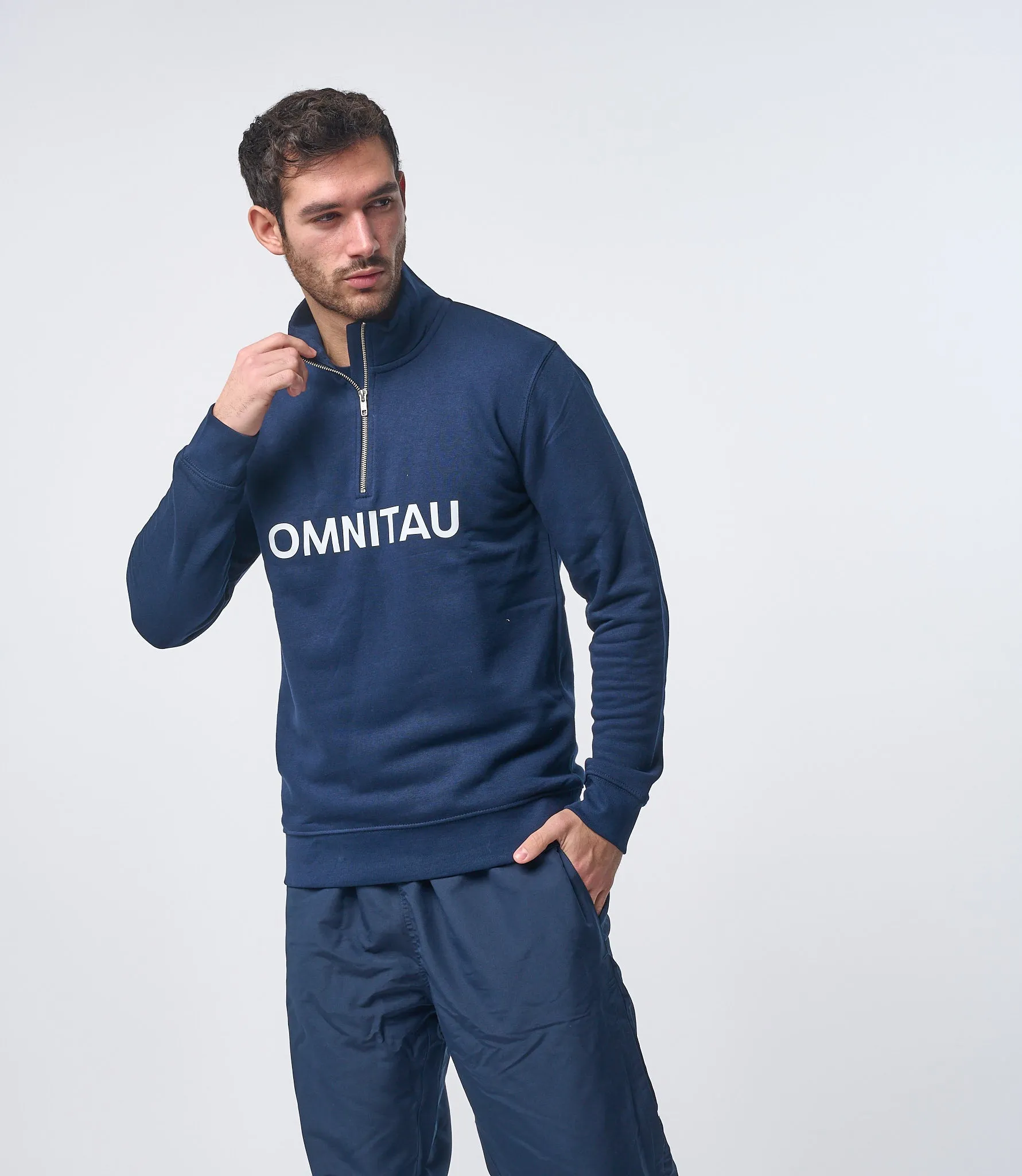 Omnitau Men's OmniX Organic Cotton Omni 1/4 Zip Mid Layer Fleece - French Navy