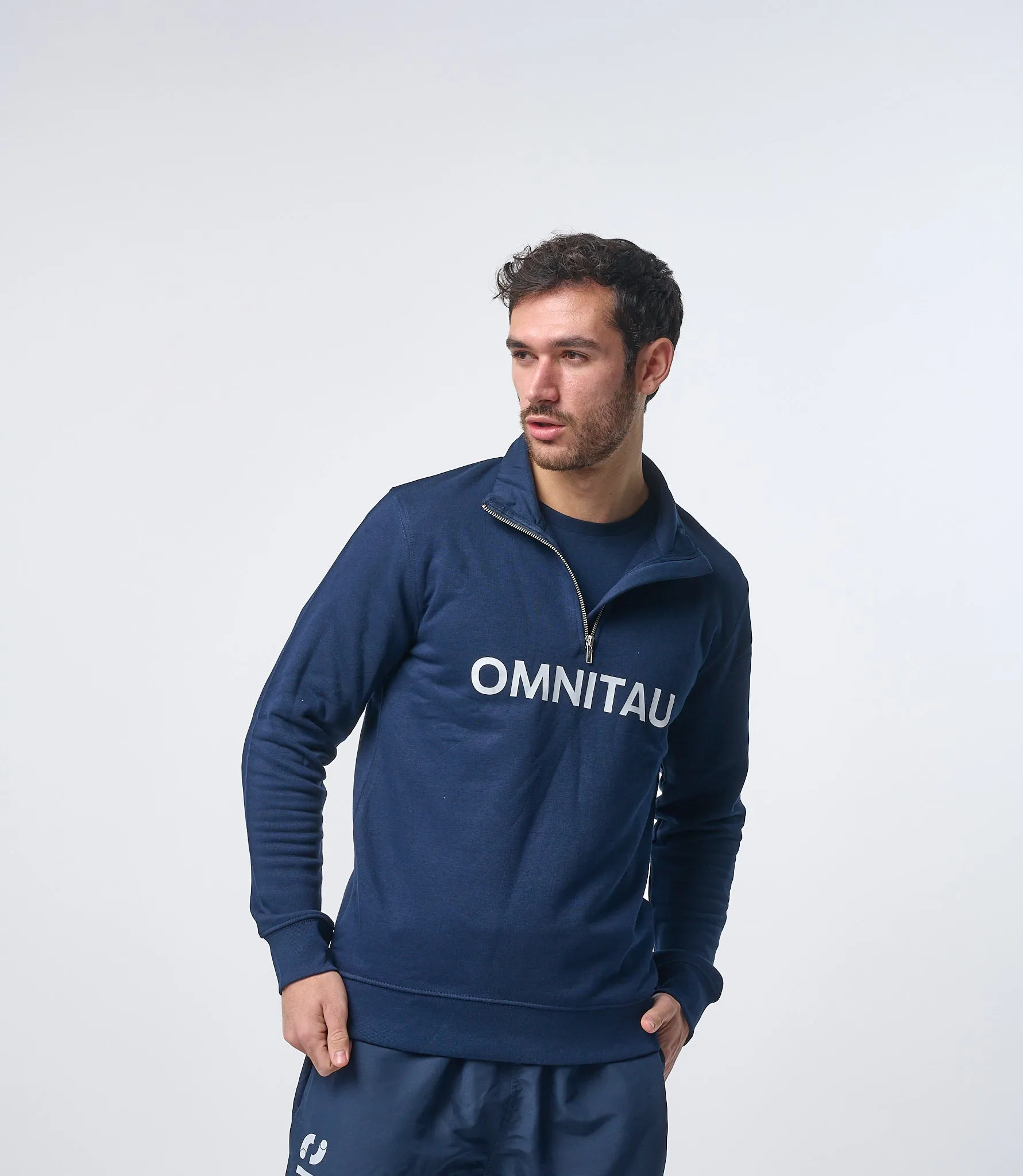 Omnitau Men's OmniX Organic Cotton Omni 1/4 Zip Mid Layer Fleece - French Navy