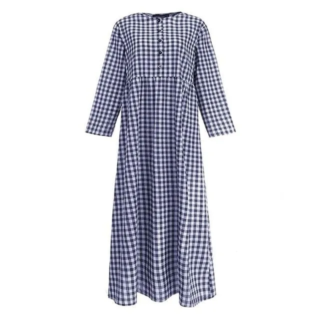 On The Riviera Plaid Maxi Dress