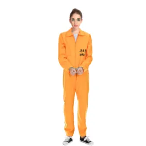 Orange Prisoner Ladies Jumpsuit